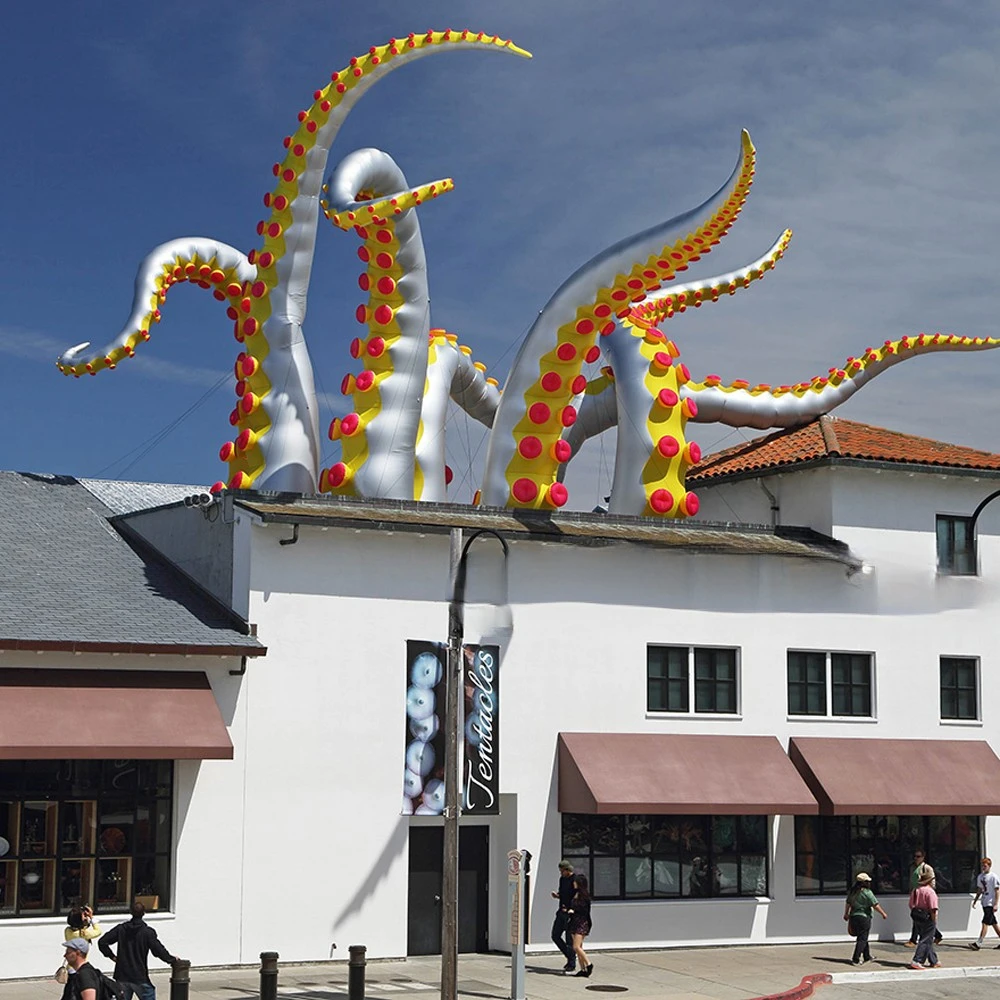 Event Inflatable  Innovative Octopus Tentacles Shinny Silver Giant Inflatable Octopus Arm For Outdoor Halloween Decoration