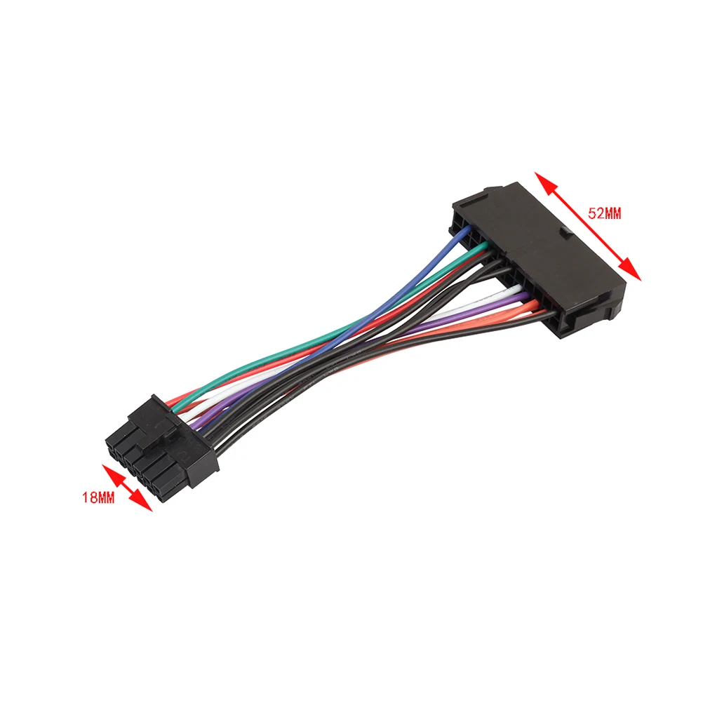 

24 Pin Female to 12 Pin Adapter Cable ATX Power Supply Main Motherboard Extension Heavy Duty Flexible Copper Plastic