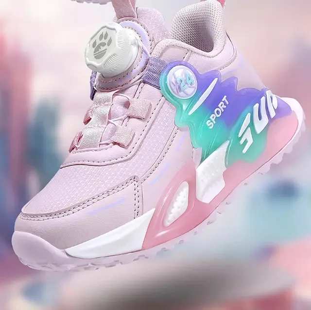 GIRL Kids Spring Sneakers Girls School Casual Shoes Outdoor Breathable Running Shoes Light Soft Pink Non-slip Children Shoes