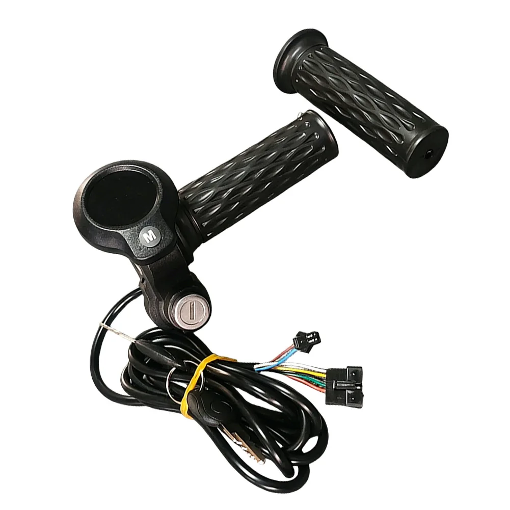 /Electric /Bicycle /Throttle Grip Set With Round Screen Display Mileage Monitor For Protocol 2 Controller 24-60V E-Bike Handleba