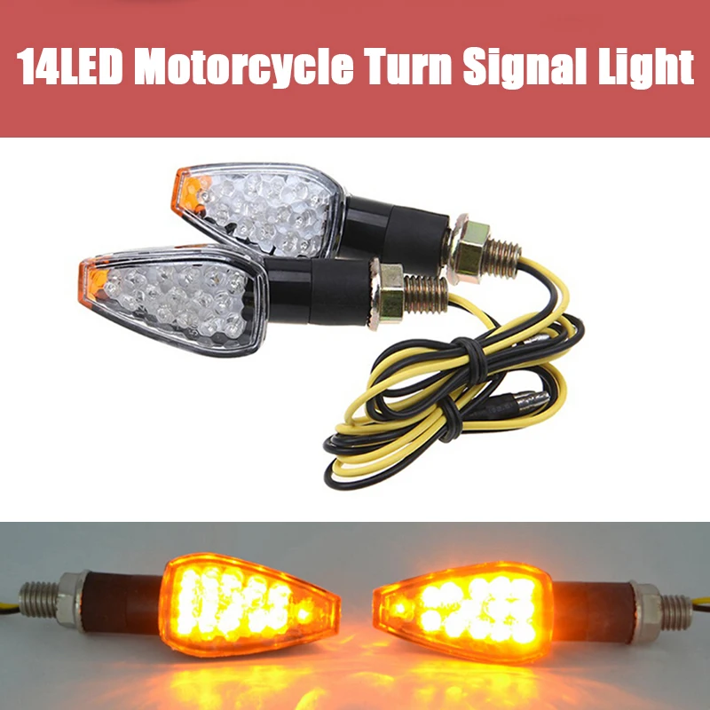 

1PCS 14LED Motorcycle Turn Signal Lamp Amber Light Indicator Universal 12V