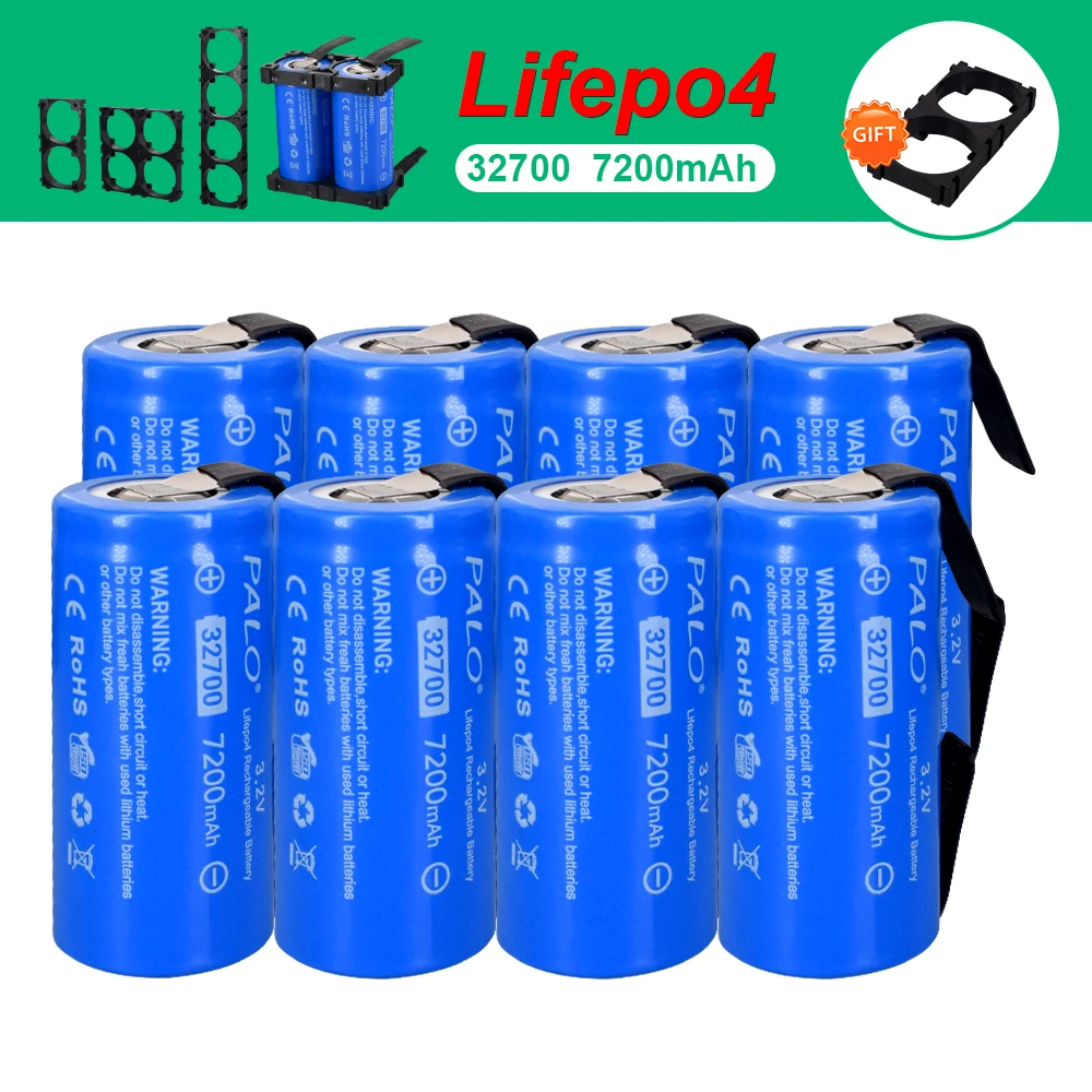 PALO 3.2V 32700 LiFePO4 bateria 7200mAh 35A ciągłe rozładowanie maksymalnie 55A bateria wysokiej mocy 32700 DIY bateria + arkusze niklu