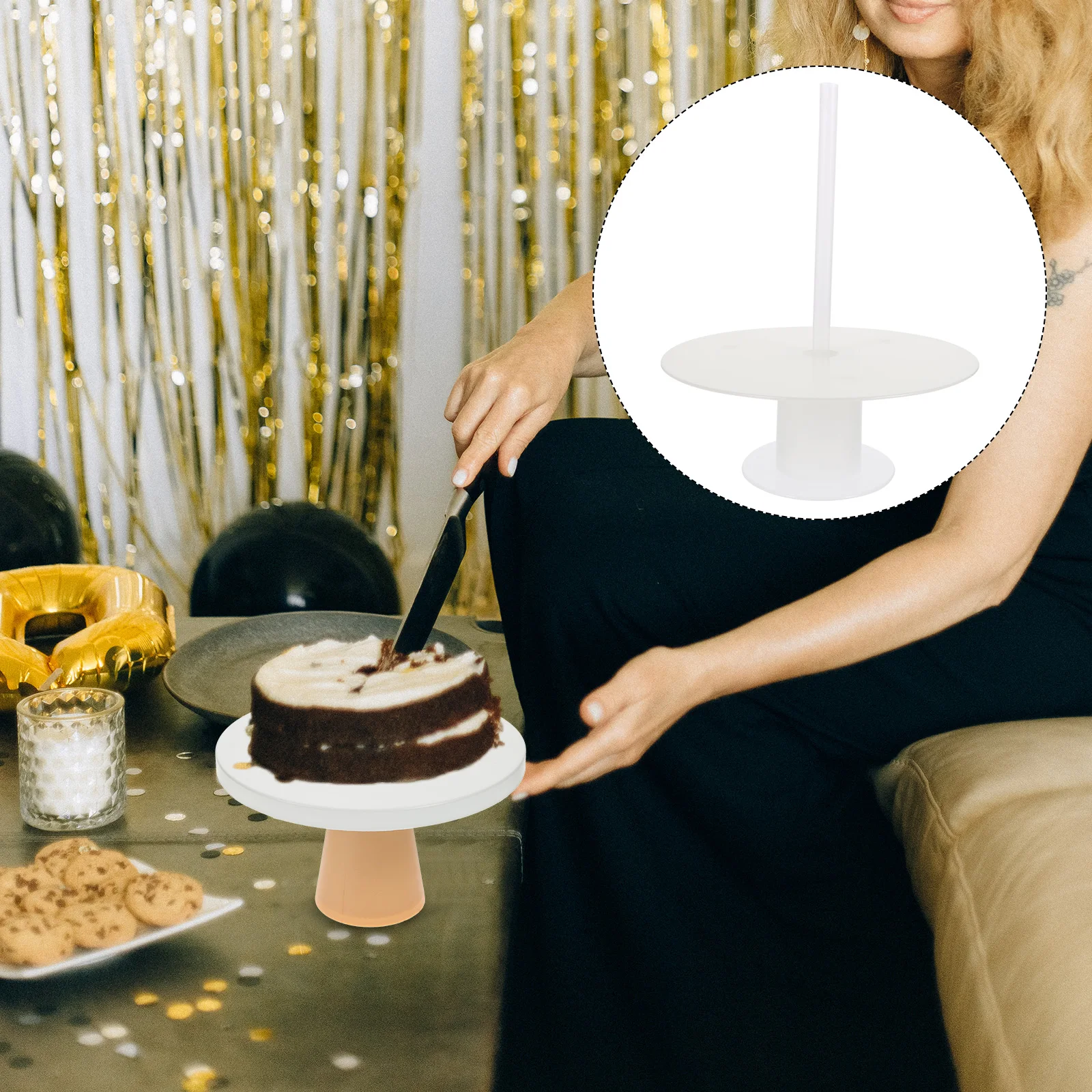

5 set Piling Display Support Baking Tool Display Bracket Round Cake Piling Support Shelf Diy Cake Stand Frame White