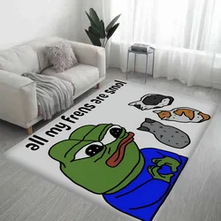 P-Pepe The Frog Face Floor Mat Bathroom Mat Kids Room Bedroom Decoration Balcony Anti-Slip Doormat Living Room Welcome Rug