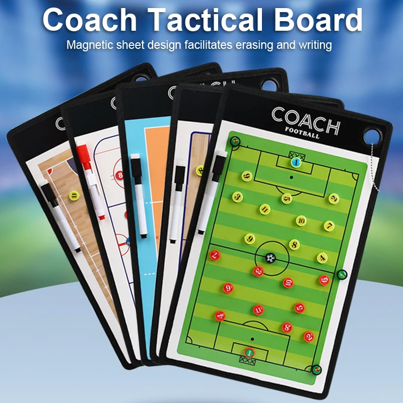 1Set Voetbal Tactisch Bord Magnetische Voetbal Coaching Klembord Training Match Draagbare Voetbal Coach Strategiebord