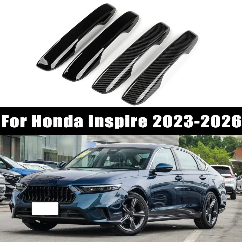 

4pcs Carbon Fiber Chrome Car Door Handle Cover Scratch Protective Accessories For Honda Inspire 2023 2024 2025 2026