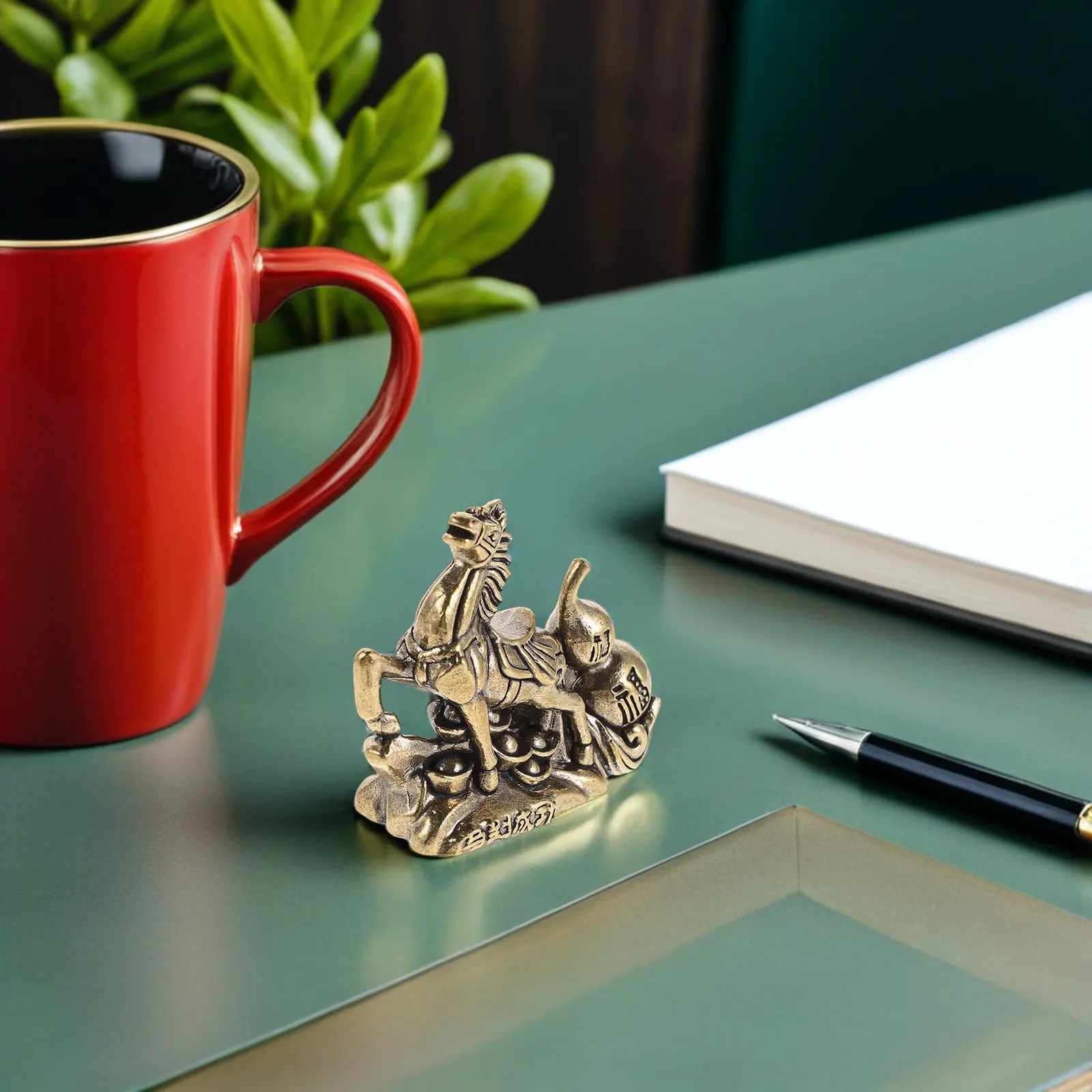Mini Brass Horse Zodiac Sculpture Solid Metal Lucky Feng Shui Decor for Desk Office 2026 Lunar New Year Gift Prosperity Statue view 3