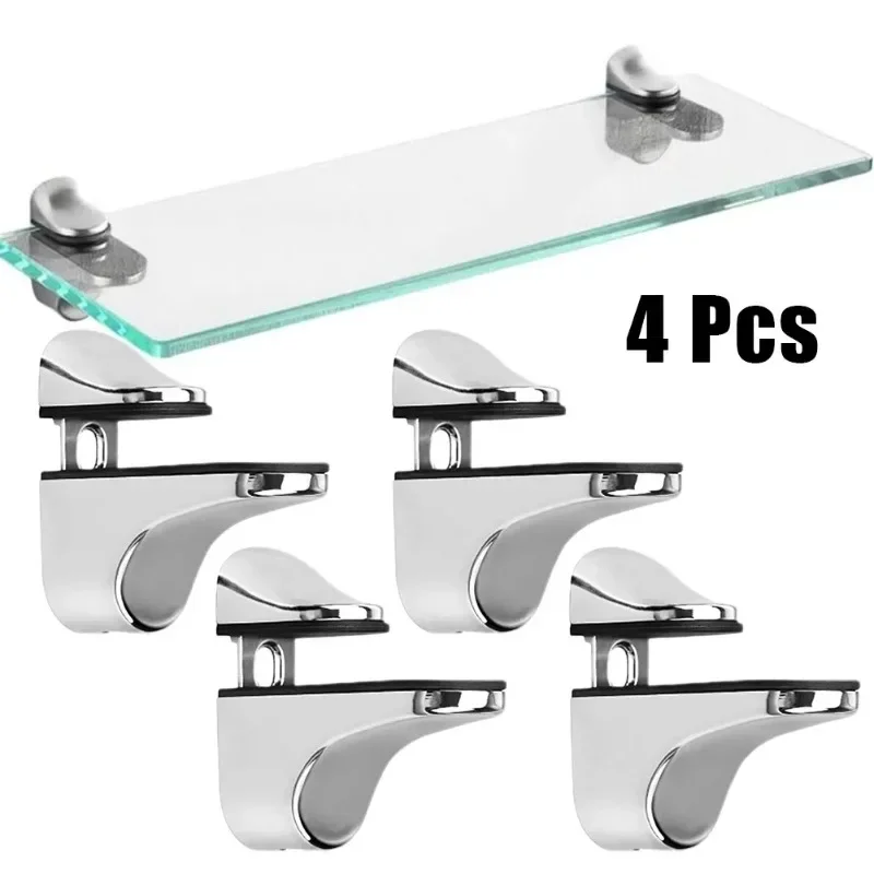 

4/8pcs Zinc Alloy Adjustable Shelf Clamp Glass Shelf Support Plate Holder Fish Mouth Glass Clamp Wood Shelf Bracket 55 X 24 Mm