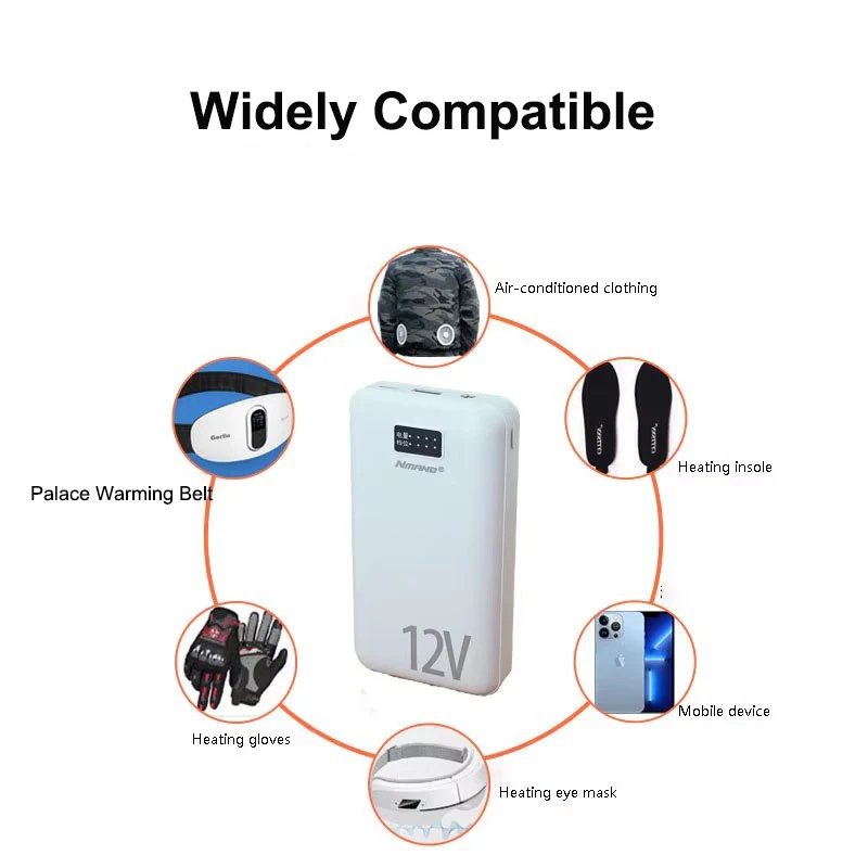 18000mAh قوة البنك 12 فولت تيار مستمر الناتج المحمولة شاحن Powerbank آيفون Xiaomi مروحة التبريد ساخنة سترة سترة بطارية خارجية