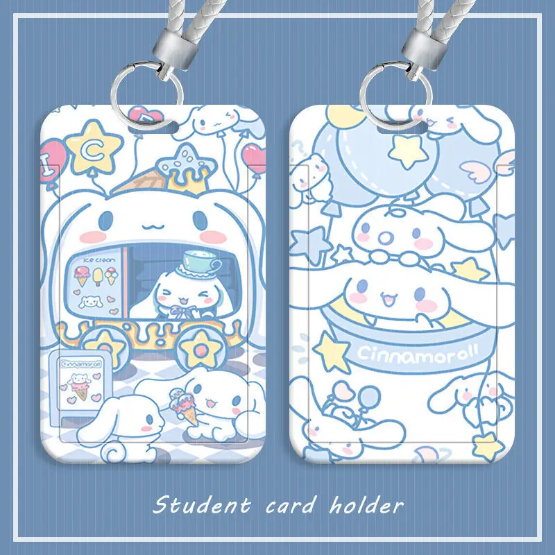 

Kawaii Cinnamoroll Couple Cartoon Student Slide Cover - Portable Protective Case for Access Cards & Campus IDs