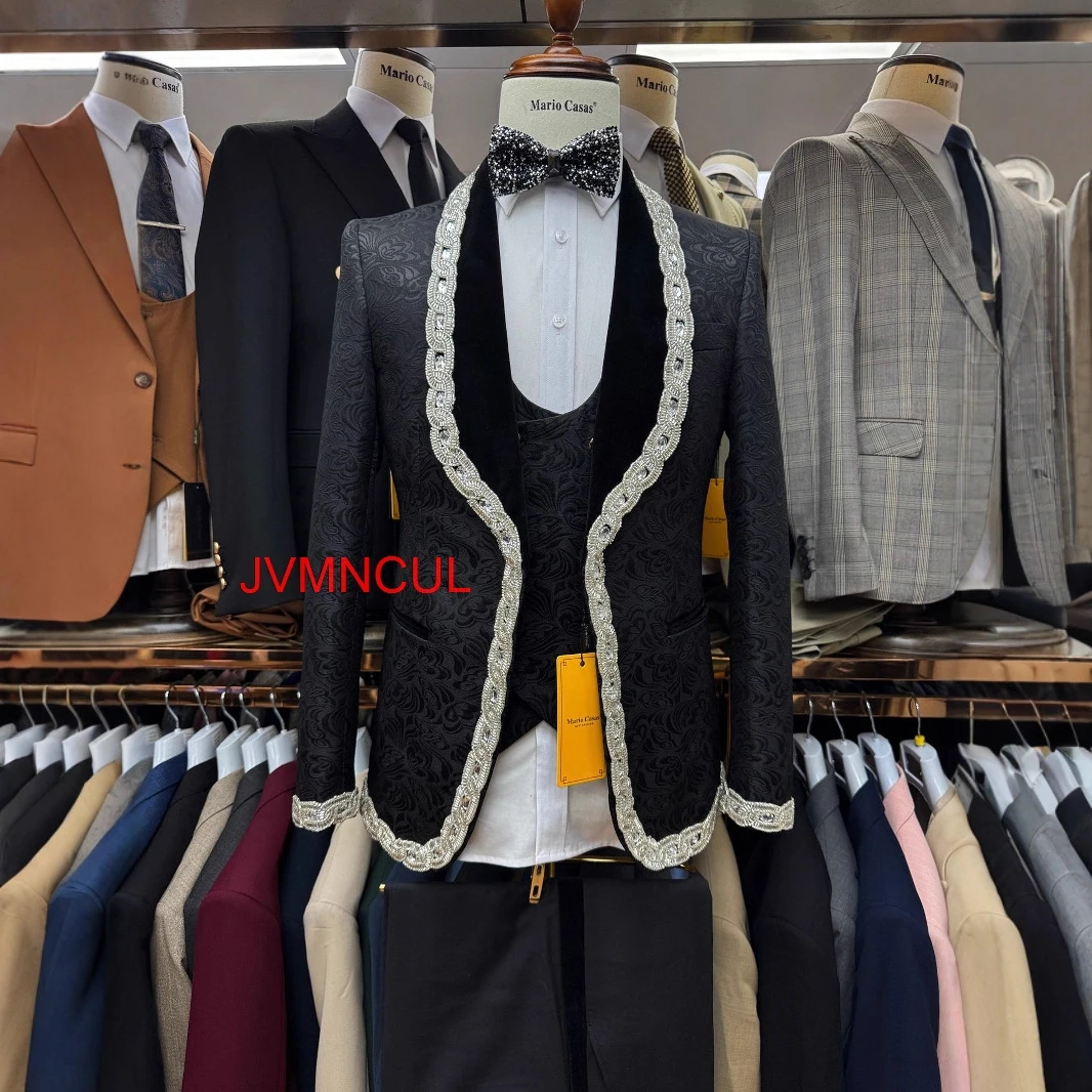 Elegant Formal Men'S Wear - ชุดสูทผู้ชายทรงเข้ารูปสำหรับงานแต่งงาน ชุดทักซิโด้สำหรับเจ้าบ่าว ชุดสูทธุรกิจ ชุดเบลเซอร์และกางเกงสำหรับงานเลี้ยง งานพรอม งานต้อนรับ