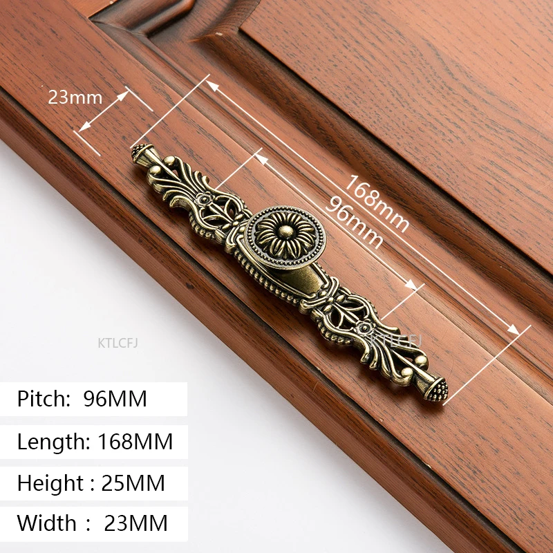 Bronze Cupboard Cabinet Knob Zinc Alloy Antique Dresser Furniture Pull Drawer Kitchen Handle Square Sliding door Hardwares