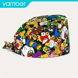 wholesale Cartoon scrubs Caps Unisex lab Pet shop work cap Workplace Accessories vet Dentist Dust Cap