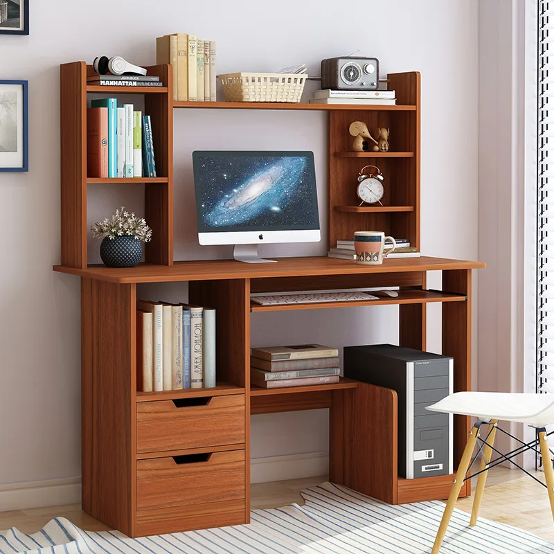 AOLIVIYA Simple Bedroom Computer Desktop Table Home with Bookshelf Desk Combination Simple Student Rental Office Writing Desk