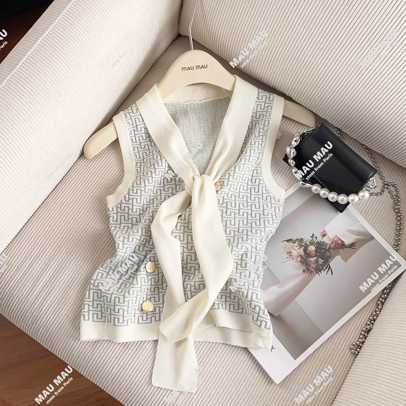 

Высококачественный женский вязаный жилет Топ V-Ne Svel Artistic Sle Осень Новое поступление Faionable Commute ort Length Regula...