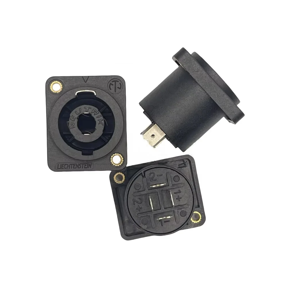 10pcs/lot Neutrik Small square seat NL4MP gold plated four-core D-type audio socket speaker amplifier D-type base