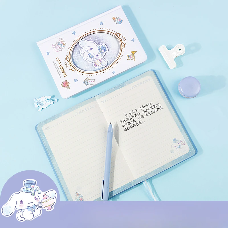 Cute Cartoon Notebook para Meninos e Meninas, Sanrio Cinnamoroll Diary, Color Page, Hard Shell Notepad, Holiday Gifts