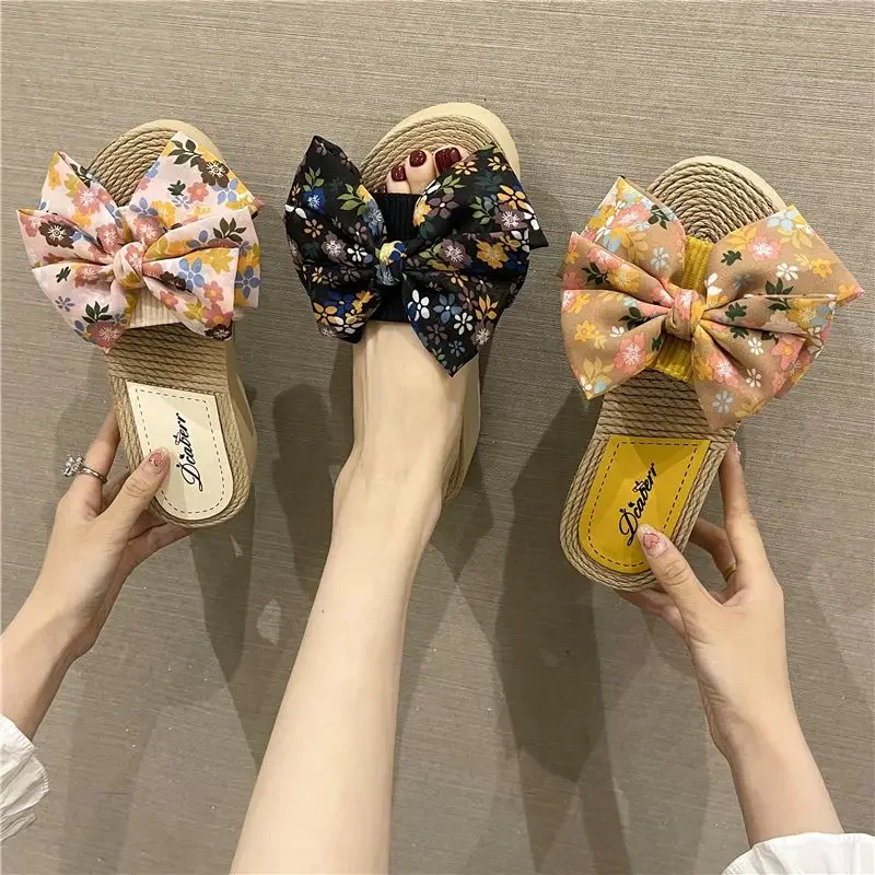 Shoes For Women Korea Style Wedge Heel Sandals High Up To 5cm Woman Slippers Wholesale Bulk Sale New Collection Low Price Slides