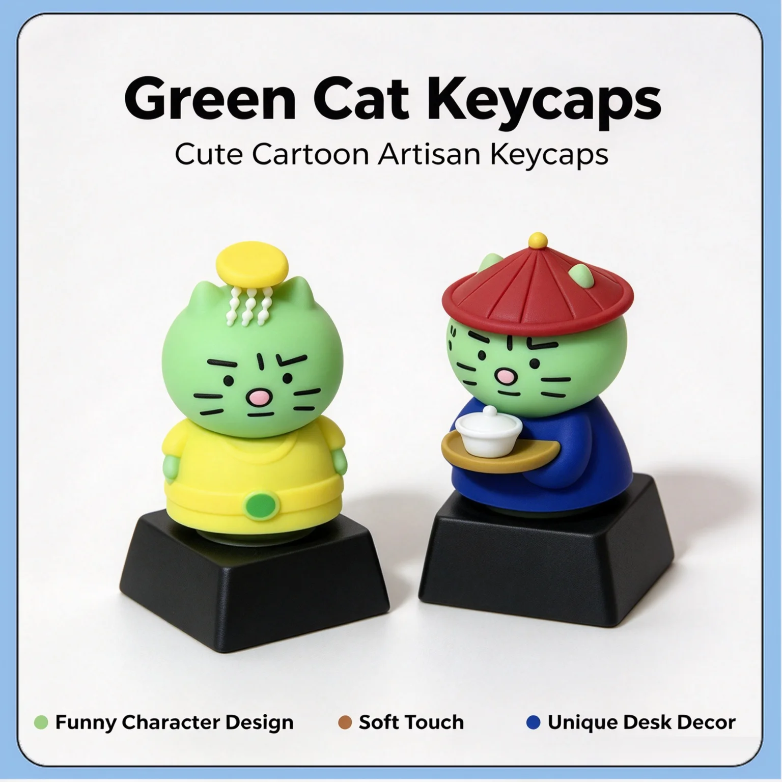 Anxiety Cat Emperor COS Artisan Resin Keycap Single ESC Custom Keycap Cute Stress Relief Toy for Mechanical Keyboard