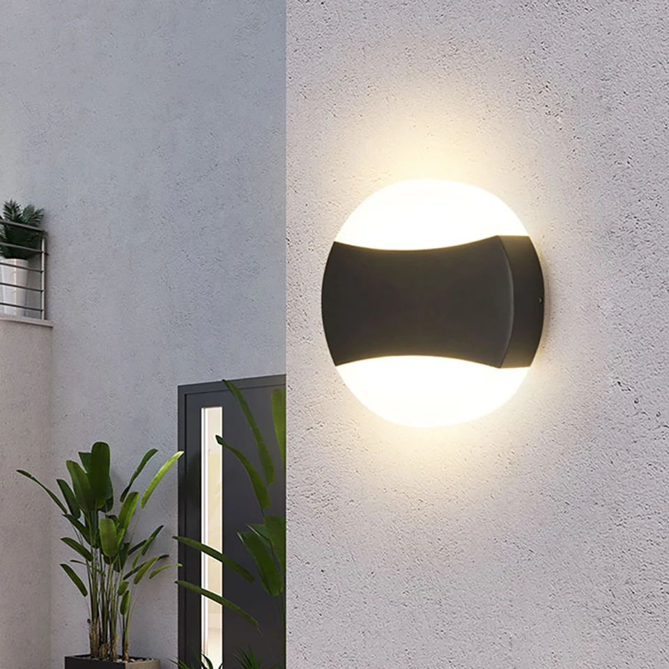 Kinkiet LED zewnętrzny wodoodporny AC85-265V do wystroju domu kinkiet minimalistyczny kreatywny ganek balkon lampka nocna reflektor