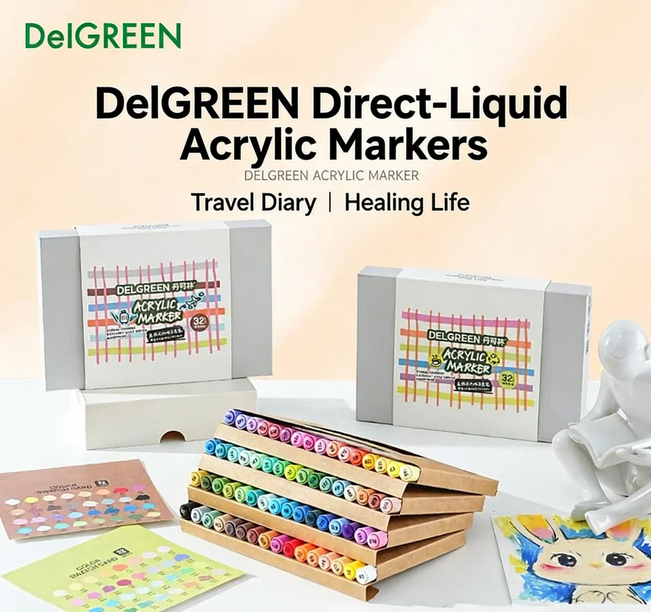 

Набор акриловых маркеров 32 цвета с мягким наконечником-кистью и прямым жидкополимерным наконечником, набор ручек для художественного творчества, для студентов, для рукоделия, дизайна, художественных принадлежностей