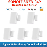 1-5PC SONOFF SNZB-04P Zigbee Door Window Sensor Local Smart Scene Linkage Tamper Alert Home Security Work with Alexa Google Home