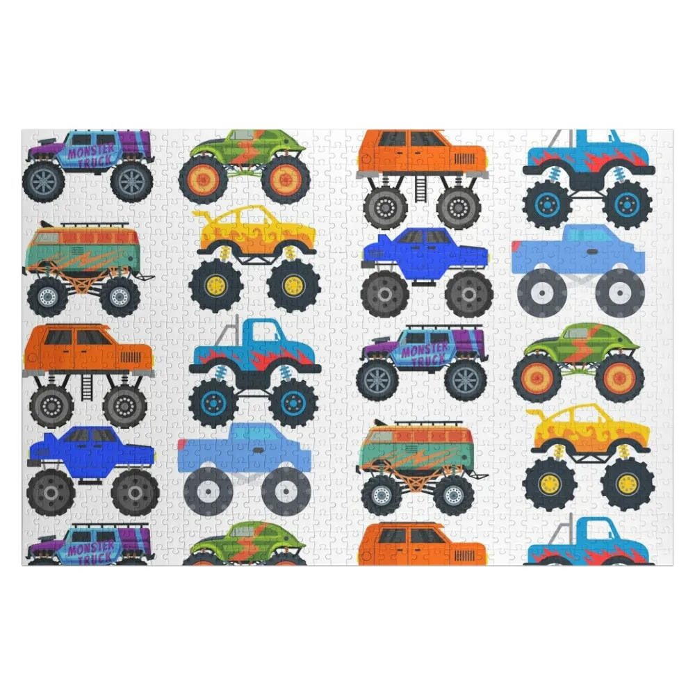 

Пазл Monster trucks на заказ, деревянный подарок, персонализированное имя, пазл