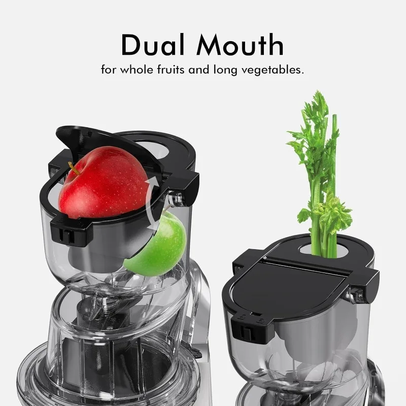 Easy-Use Cold Press Juicer, SiFENE 83mm Wide-Mouth Vertical Slow Masticating Juicer, Whole Fruit & Veg Juice Extractor