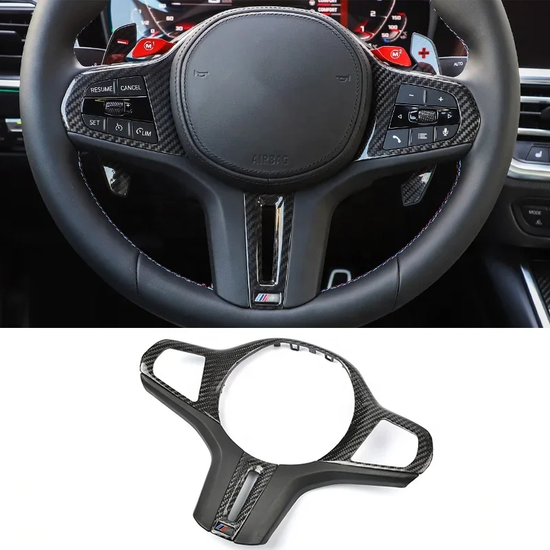 Real Carbon fiber Car Steering Wheel Frame M Performance Interior Cover Fit For BM 5 Series G30 X3 G01 X4 G02 X5 G05 X6 G06