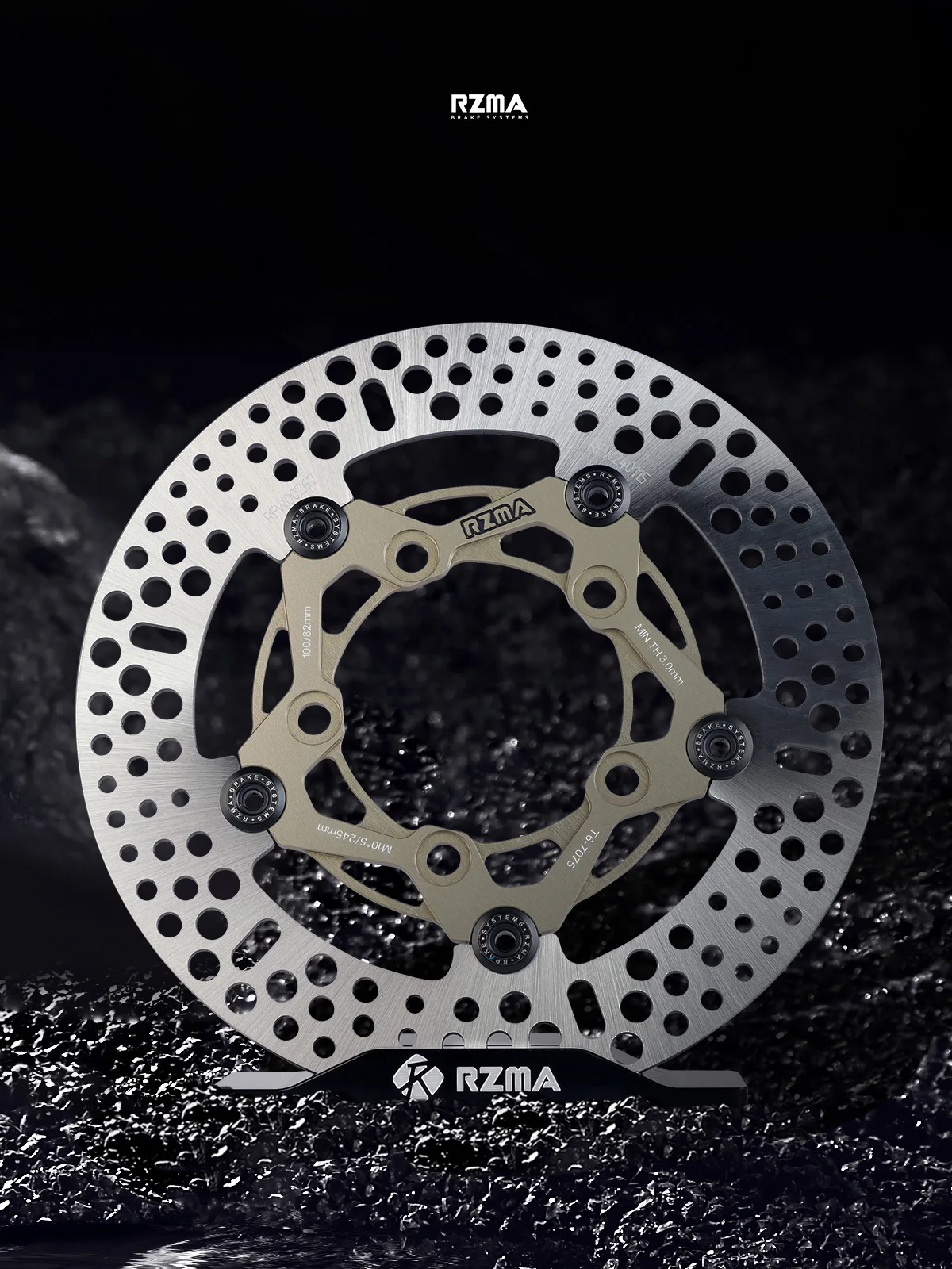 

RZMA G-B03 220mm/245mm Floating Brake Disc - Lightweight Hard Anodized Rotor for Motorcycle Brake Upgrade