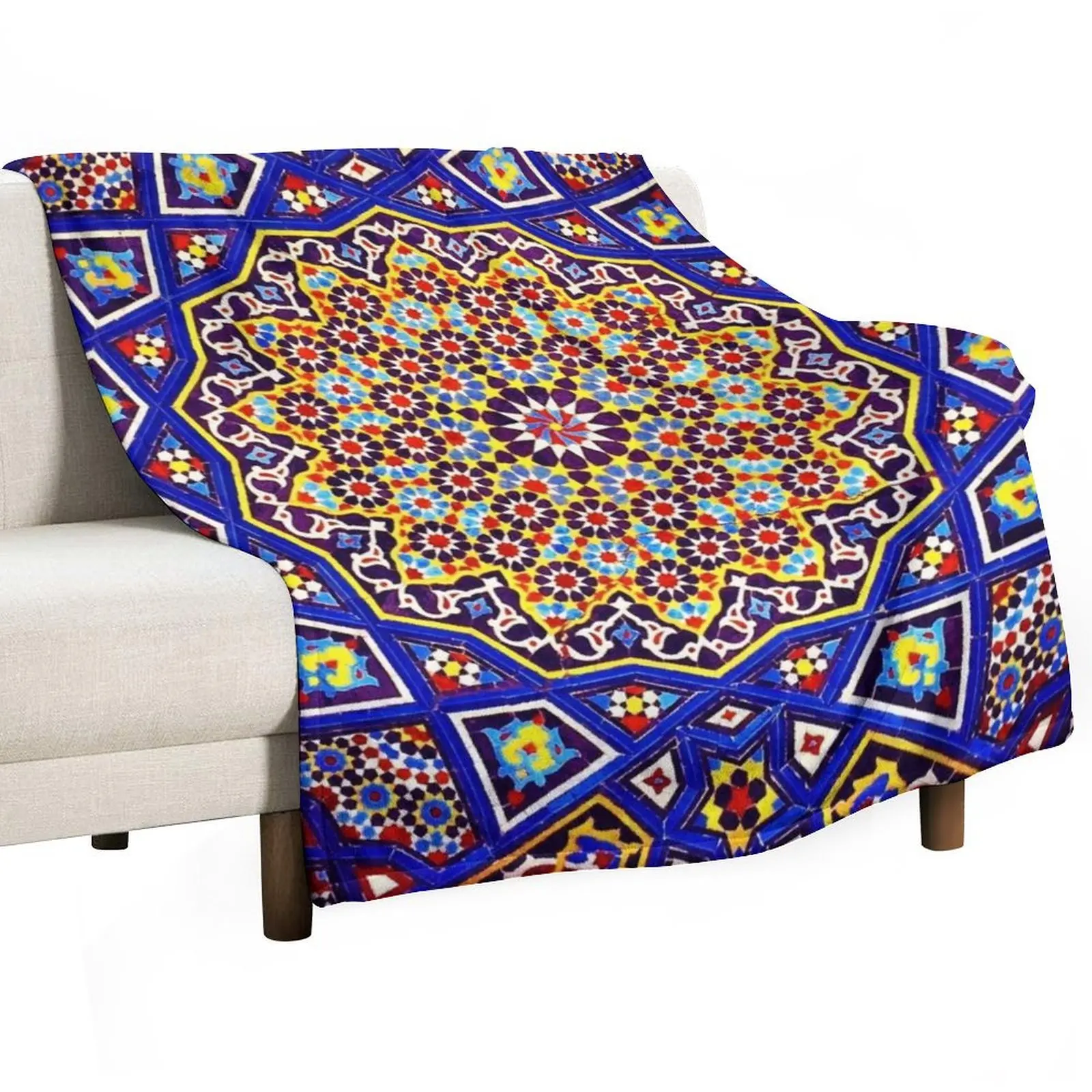 Heritage Geometric Bohemian Traditional Andalusian Moroccan Style Throw Blanket Heavy Bed Fashionable Giant Sofa Blankets