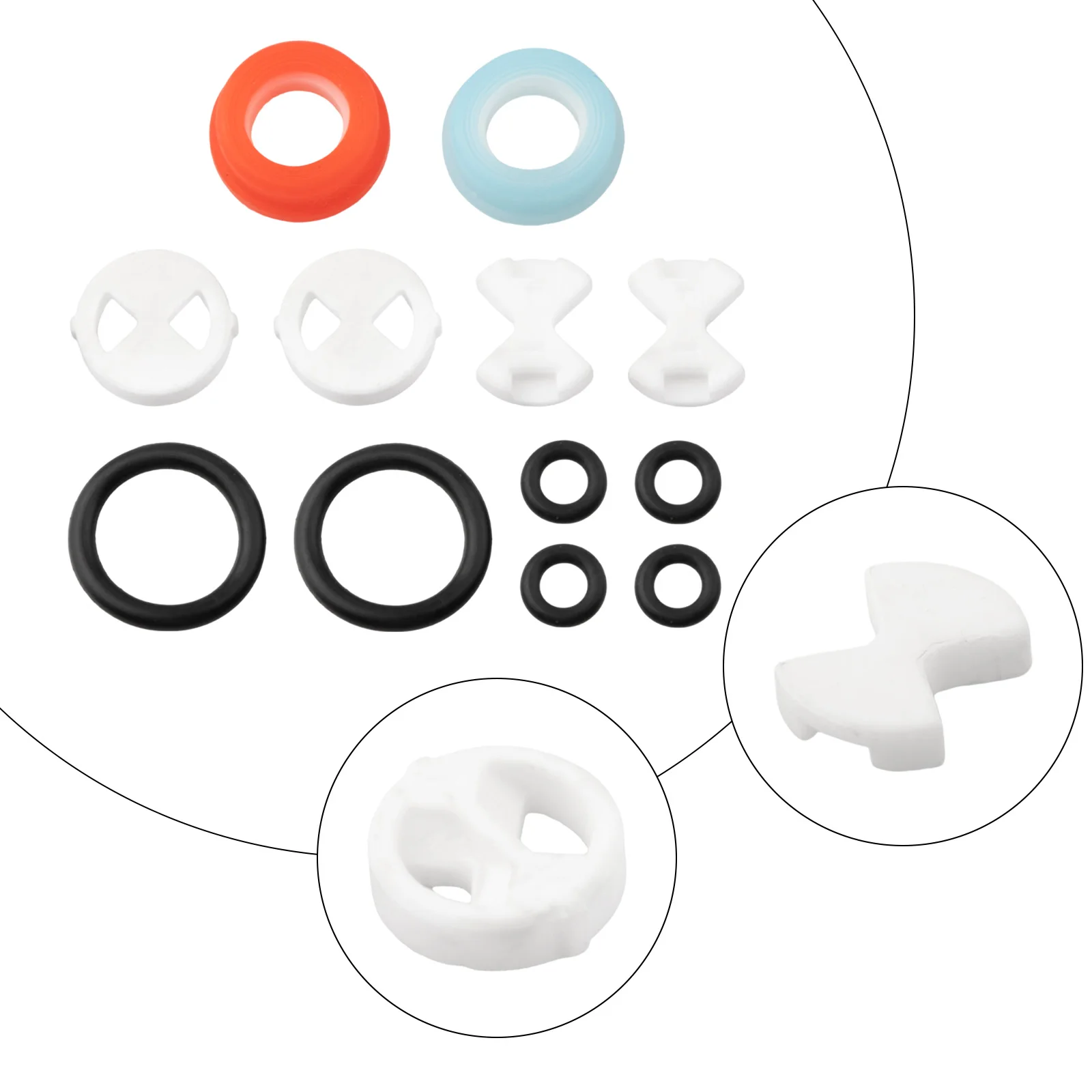 Long Lasting Faucet Repairs Faucet Cartridge Replacement Kit 12 Pieces Porcelain Chip Strong Sealing Performance