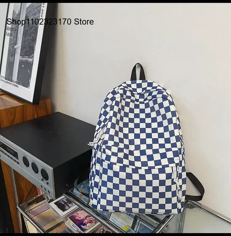 Male Middle School Students Plaid Schoolbag Junior High School Students Handsome 2022 New Ins Style Japanese Backpack