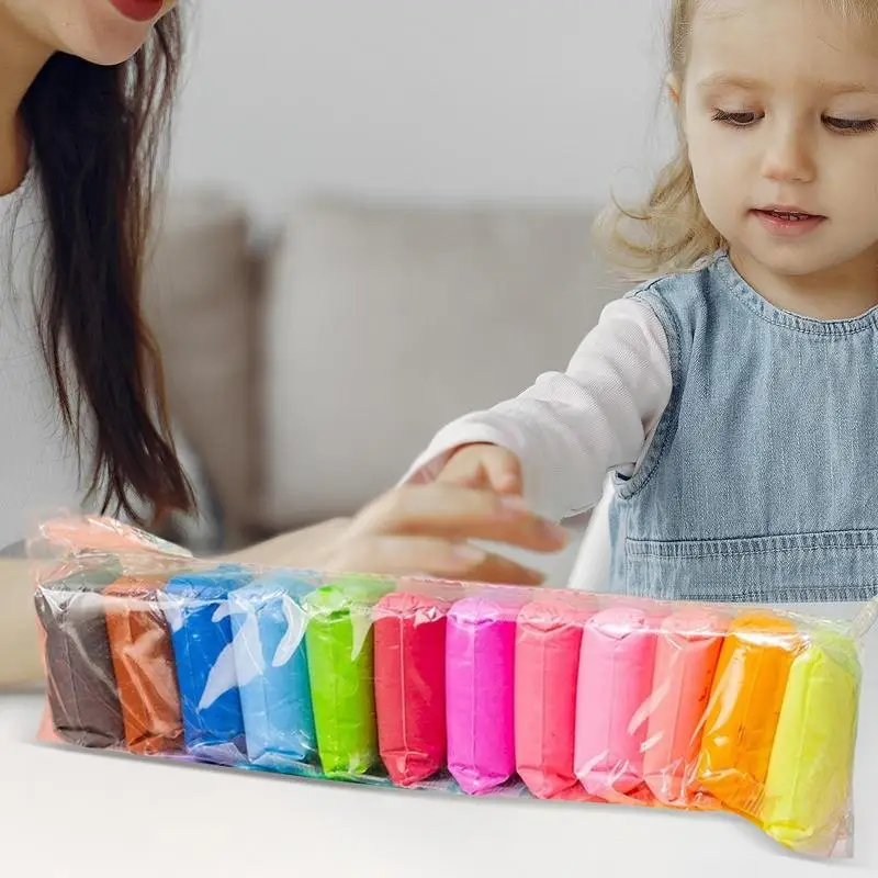 12pc/24pcs/36pcs Super Licht Ton Kinder Farbige Ton Für Kinder DIYs Spielzeug Interaktive Aktivitäten für Kinder Jungen Mädchen Hause Schule