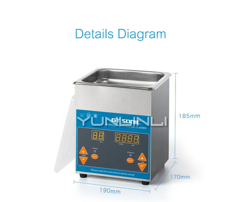 공장 새로운 초음파 청소기 1.3L 디지털 제어 초음파 청소 기계 시계/보석 초음파 세척 장치