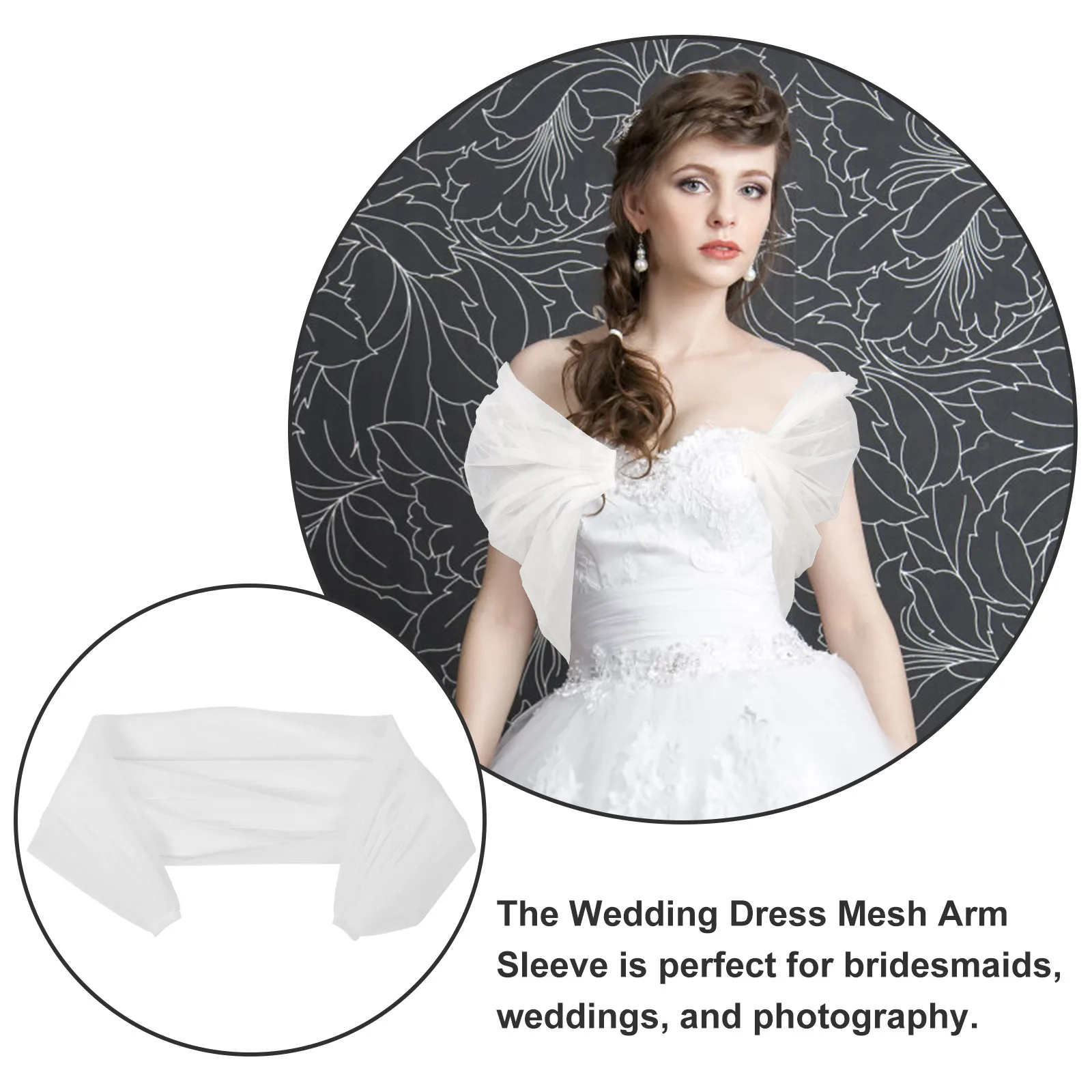 

Wedding Dress Sleeve Mesh Arm Sleeve Gauze Bridal Party Accessories Strapless Wedding Dress Detachable Tulle Skirt Long Lasting
