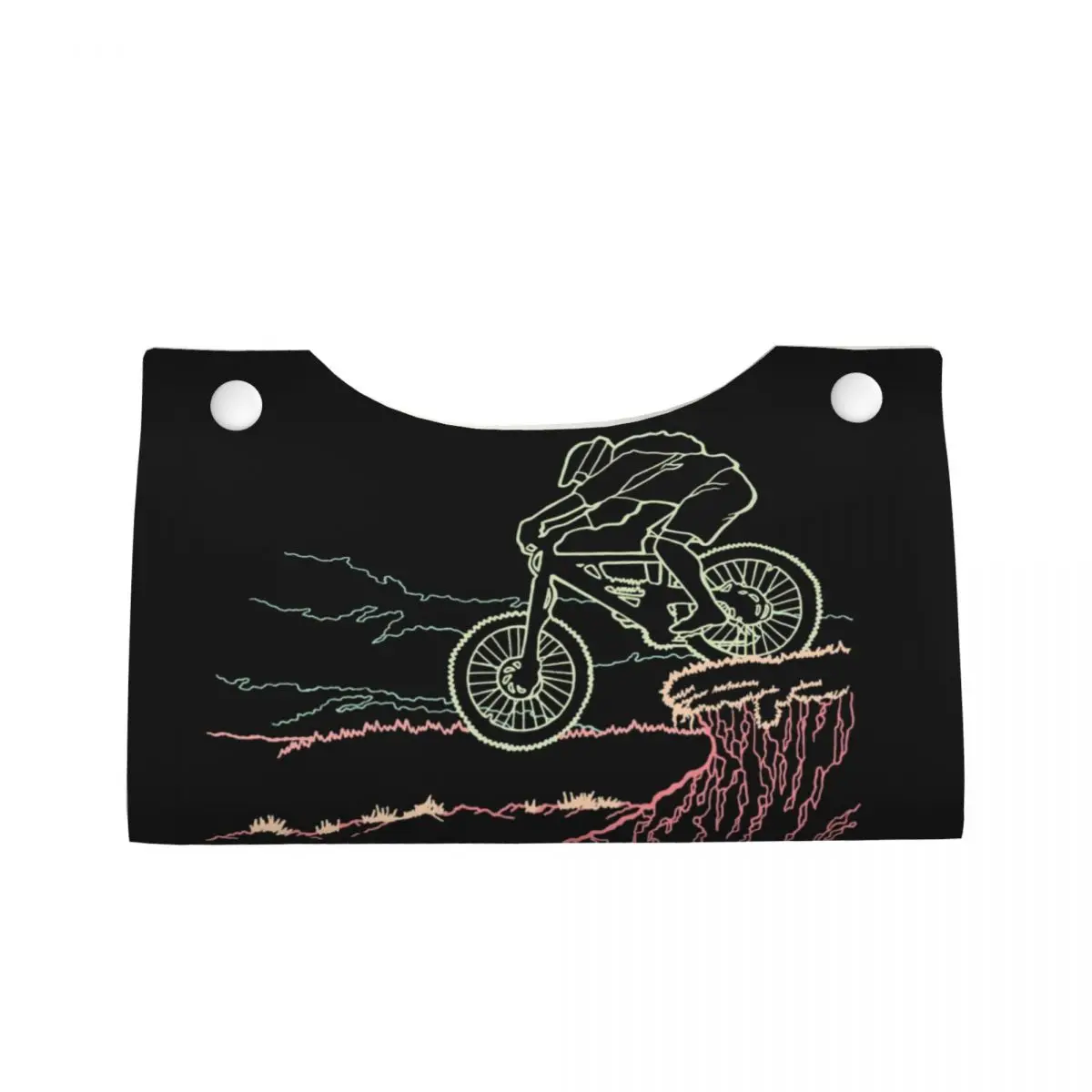 Custom Mountain Biker Bicycle Facial Tissue Box Cover Rectangular Bike Rider PU Leather Tissue Box Holder for Car Office