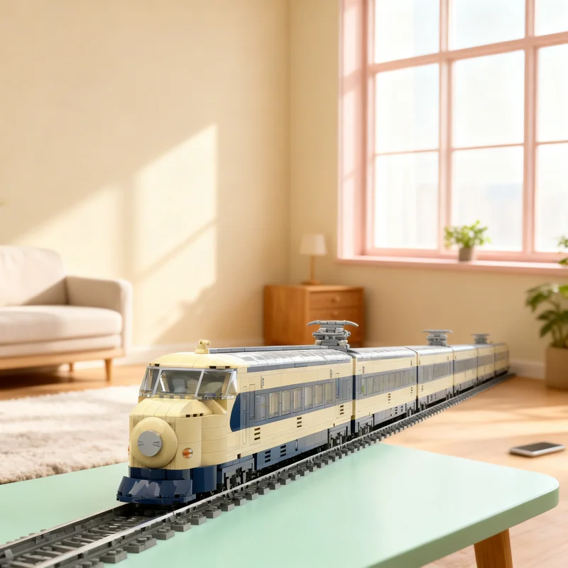 

7337 деталей MOC: Модель поезда Shinkansen серии 0, конструктор, рождественский подарок, игрушка, креативная идея для самостоятельной сборки
