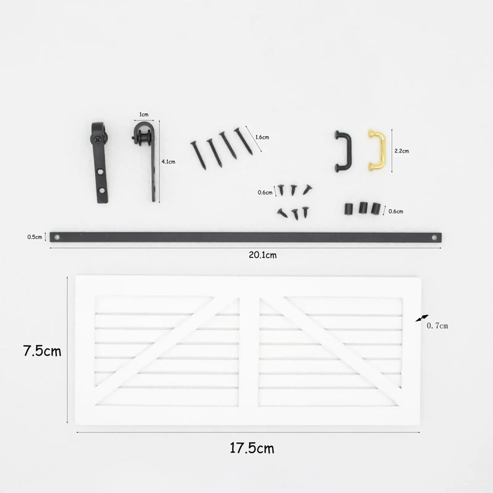 Mini puerta de madera a escala 1/12 para accesorios de diseño de escena de vida de casa de muñecas, color blanco