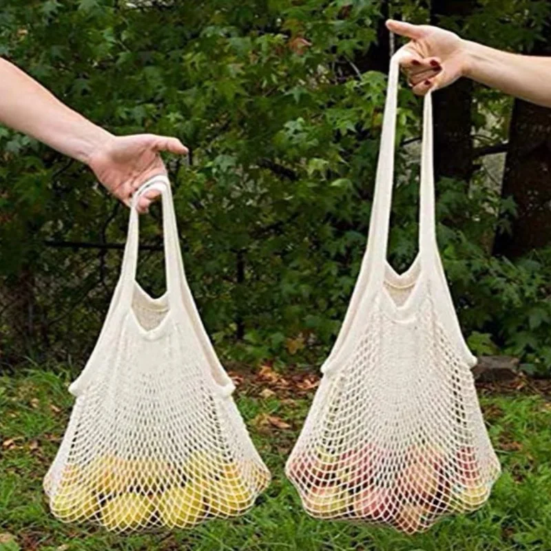 Baumwolltasche, Gemüse, Obst, Strand, gewebte Netztasche, tragbare Supermarkt-Einkaufstasche