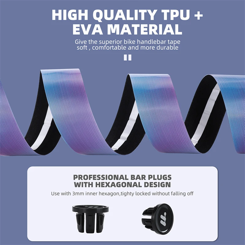 WEST BIKING Cycling Handlebar Tape EVA Anti-Slip Road Bicycle Bike Bar Tape Brushed Texture Lightweight Racing Bike Accessories