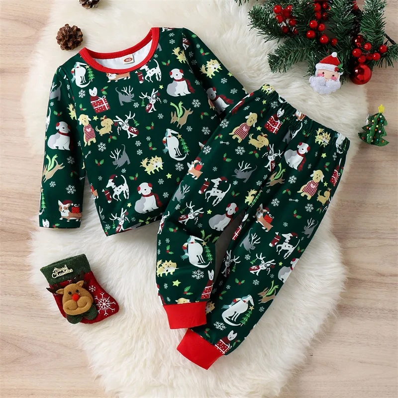 

Infant Baby 2Pcs Winter Holiday Clothes Adorable Reindeer Print Sweater Cozy Elastic Waist Leggings Set for Christmas