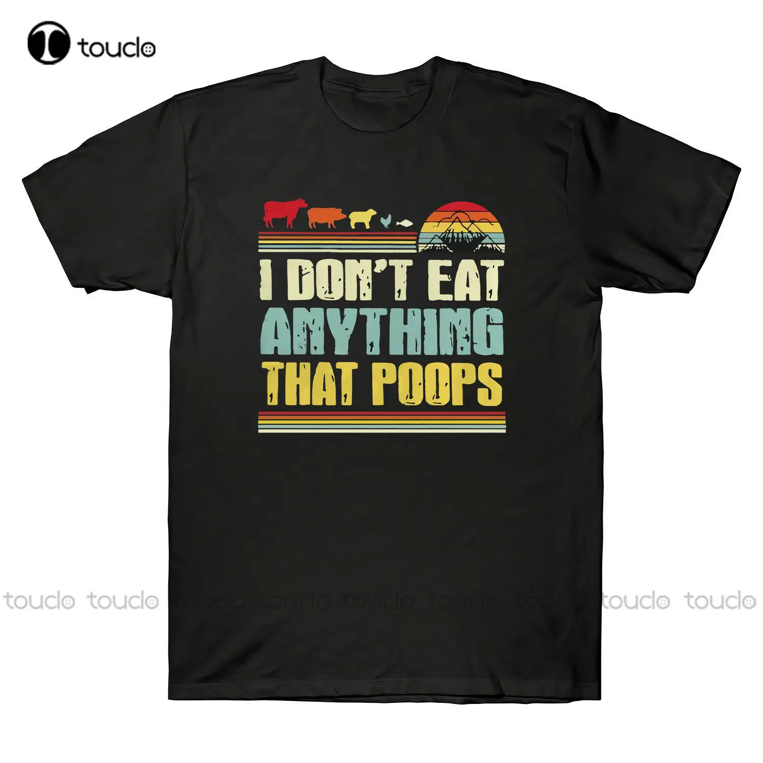 I Don’T Eat Anything That Poops Retro Vintage Vegan Gifts Men'S T-Shirt Cotton 3Xl Shirts For Men Fashion Tshirt Summer Tshirt