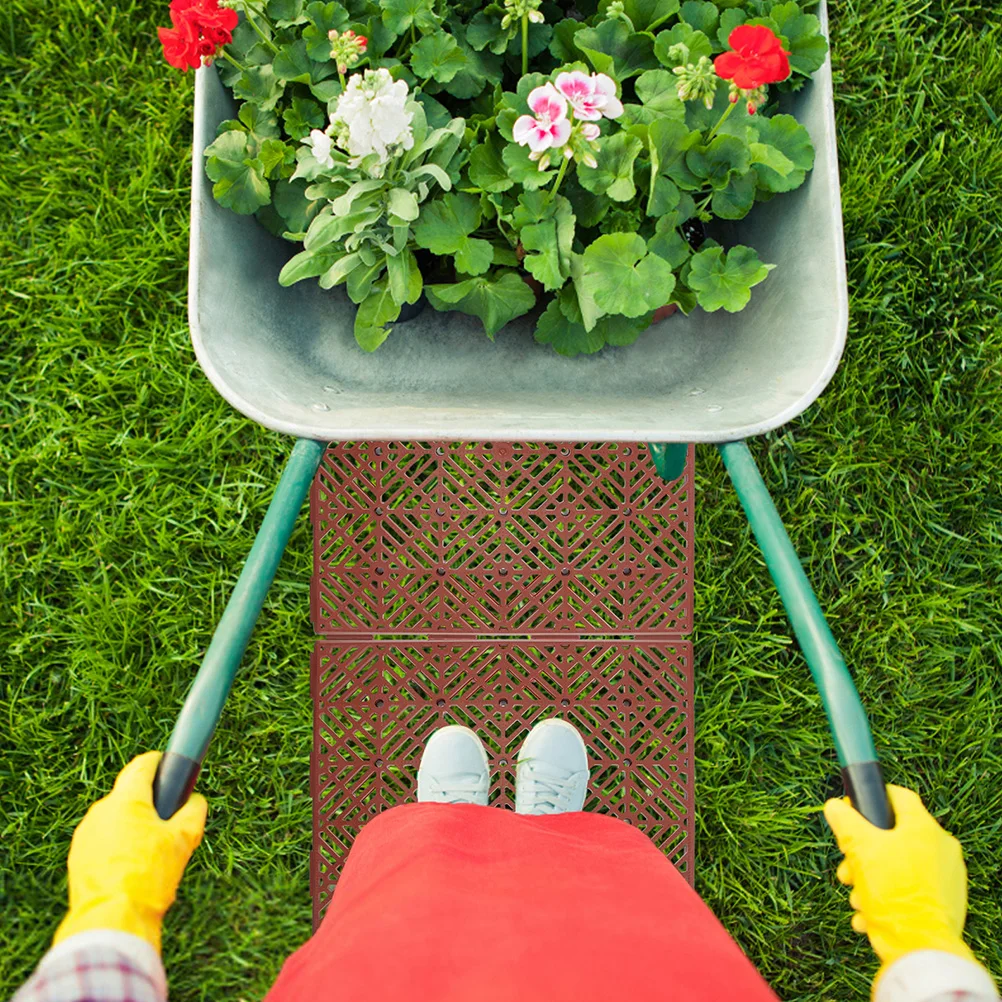 

2pcs Anti-Slip Splicing Plastic Outdoor Floor Tiles Non-Skidding Yard Floor Cushions For Garden Deck Pavement