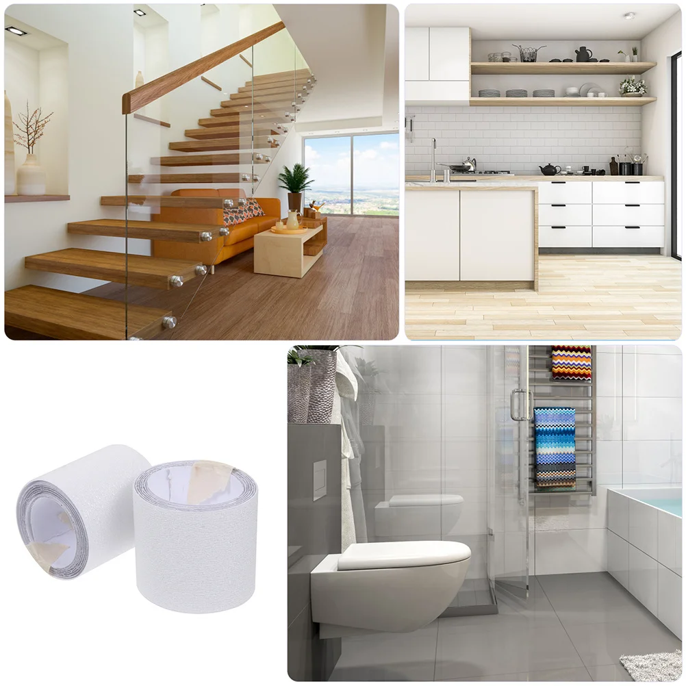 1 لفة واضحة المضادة للانزلاق الشريط سيليكون مقاوم للماء للسلالم في الهواء الطلق داخلي سلم عتبة حوض خطوة عدم الانزلاق الاحتكاك السلامة