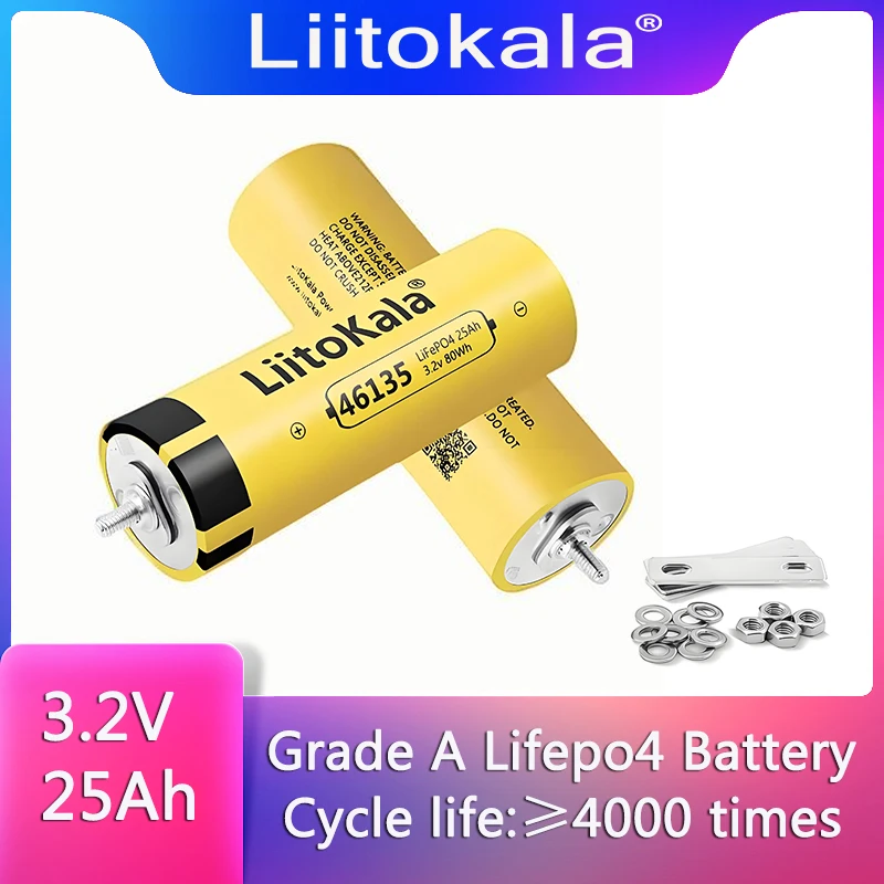 liitokala newGrade A 3.2V 20Ah Battery LiFePO4 phosphate Cell for 4S 12V 24V Motorcycle Car motor Modification Inverter TAX FREE