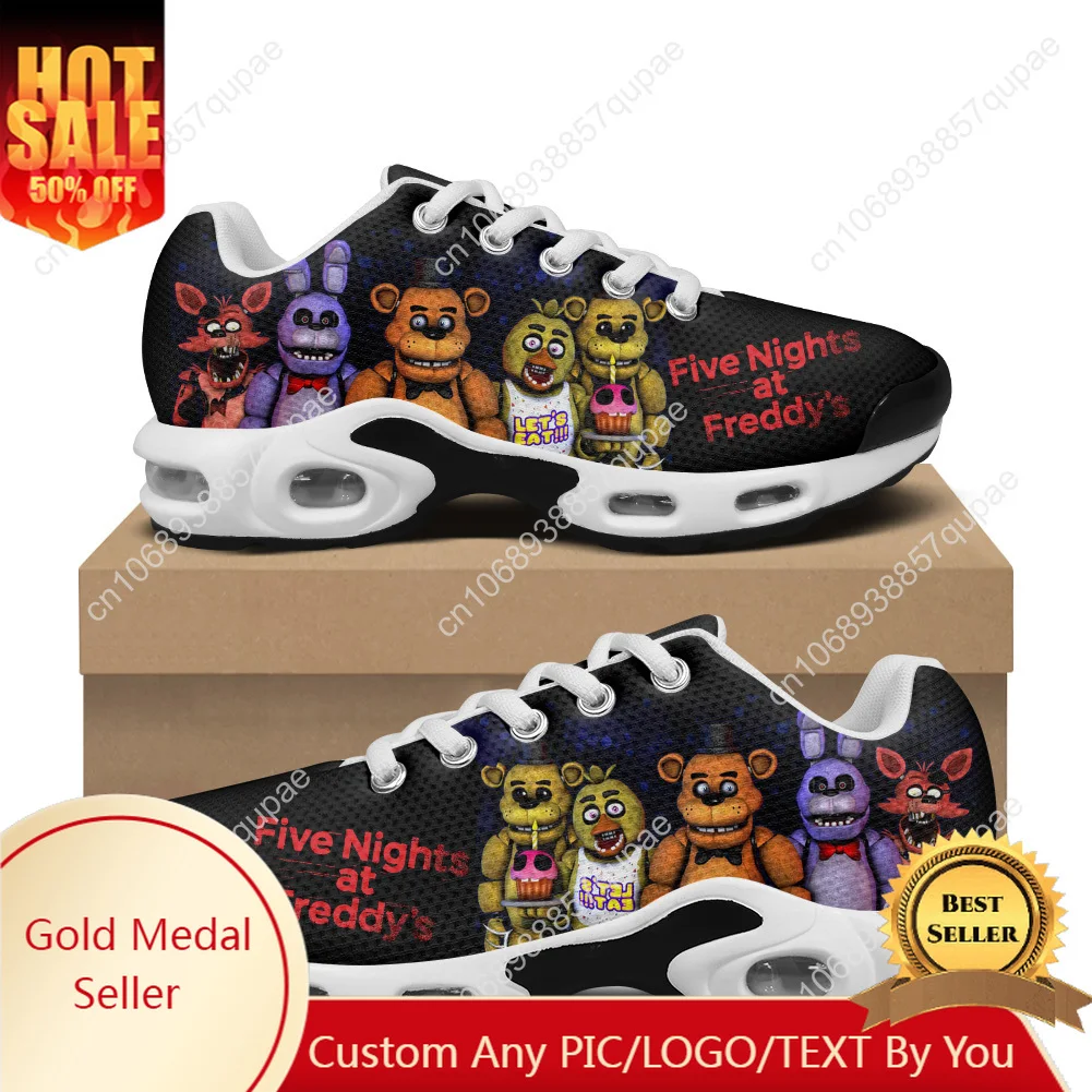 

Fnaf F-Freddy At Game N-Nights F-Five Air Lovely Anime Cushion Sports Sneakers Custom Teenager Children Quality Mesh Sneaker