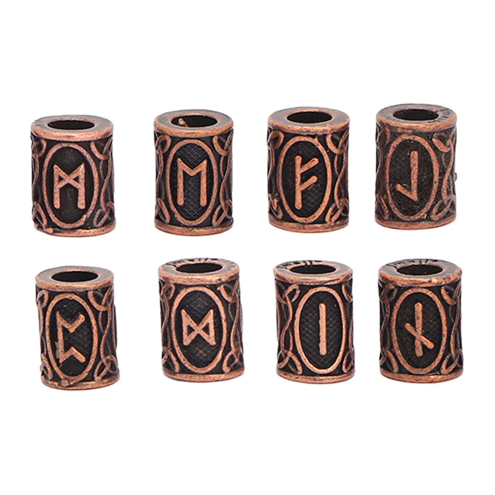 Beard Beads Antique Copper Hair Beads Vintage Large Hole Metal Braiding Tube Beads for DIY Jewelry Hair Decoration