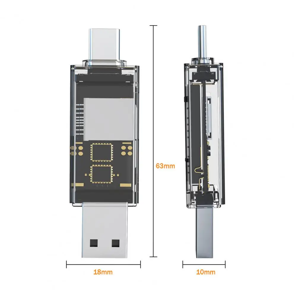 Lettore di schede USB-C Lettore di schede USB 3.0 Type-c 2 in 1 ad alta velocità per telefoni cellulari Laptop Connessione Otg Cavo adattatore