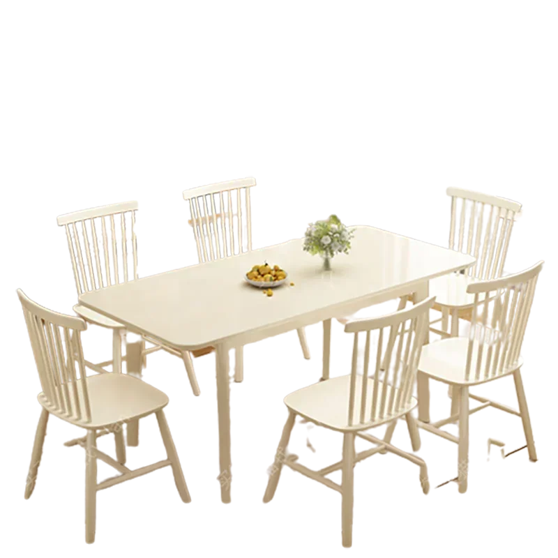 Wooden Beauty Dining Table Extendable Rectangle European Style Dining Table